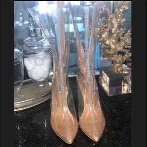Clear heeled boots